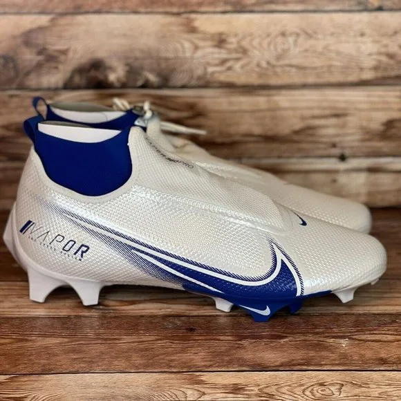 Nike Vapor Edge Pro 360 White/Game Royal Football Cleats Mens Size